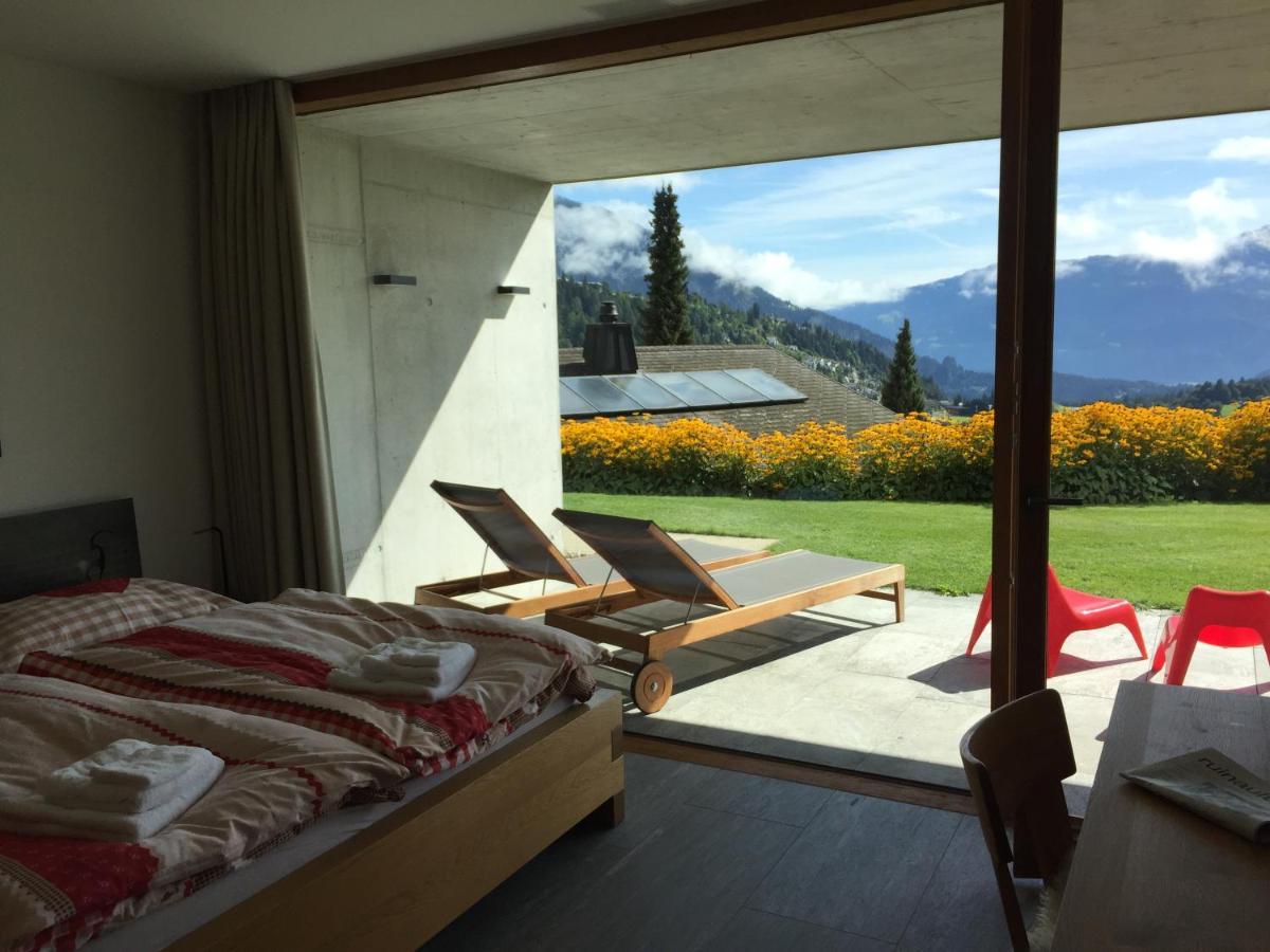 Casa Admisa, Spektakulaere Aussicht, Ski In And Out, Hochwertige Einrichtung, Valserstein Und Eiche Flims Buitenkant foto