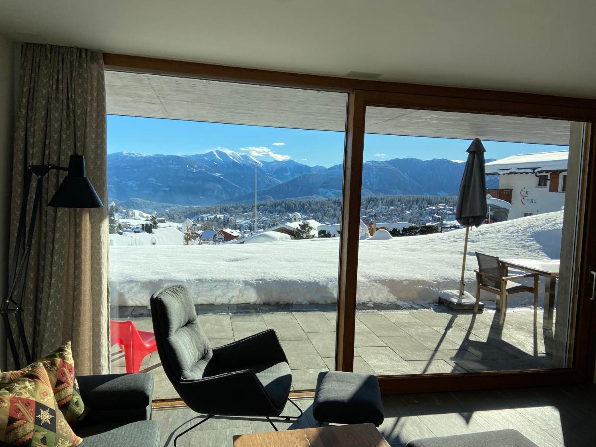Casa Admisa, Spektakulaere Aussicht, Ski In And Out, Hochwertige Einrichtung, Valserstein Und Eiche Flims Buitenkant foto
