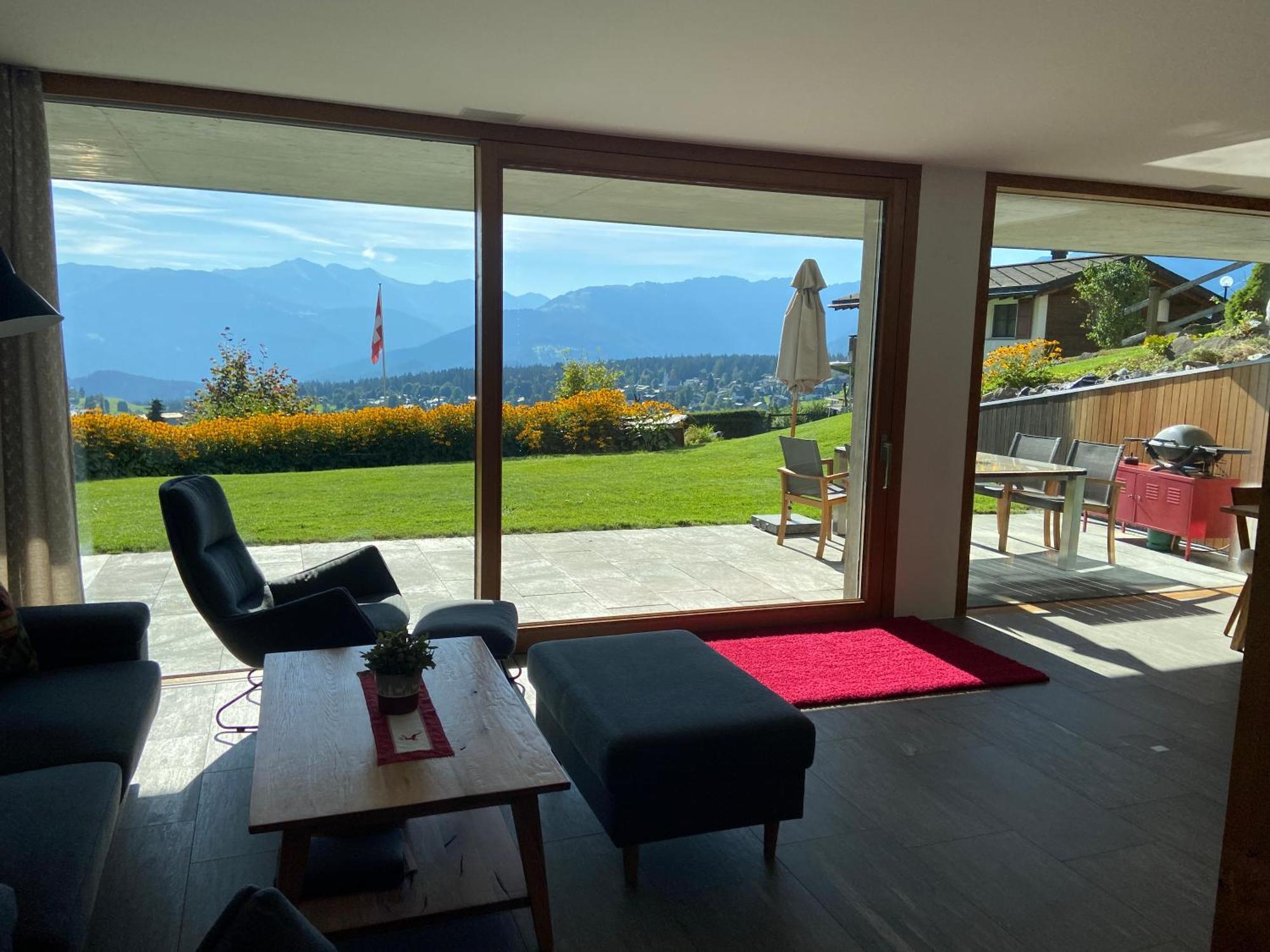 Casa Admisa, Spektakulaere Aussicht, Ski In And Out, Hochwertige Einrichtung, Valserstein Und Eiche Flims Buitenkant foto